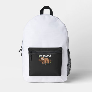 Ew People Sloth T-Shirt Printed Backpack