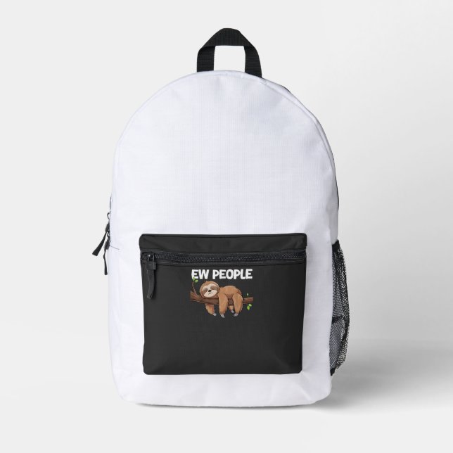 Ew People Sloth T-Shirt Printed Backpack (Front)