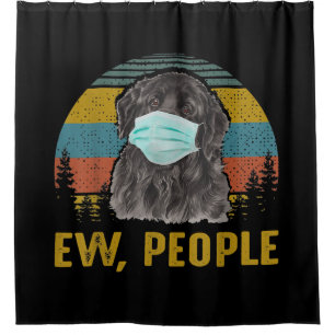 Ew People Vintage   Retro Newfoundland Dog Gift Shower Curtain