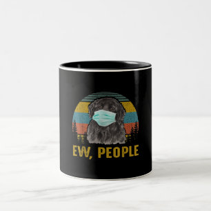 Ew People Vintage Retro Newfoundland Dog Gift Two-Tone Coffee Mug