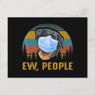 Ew People Vintage Retro Rottweiler Dog Funny Gift Postcard