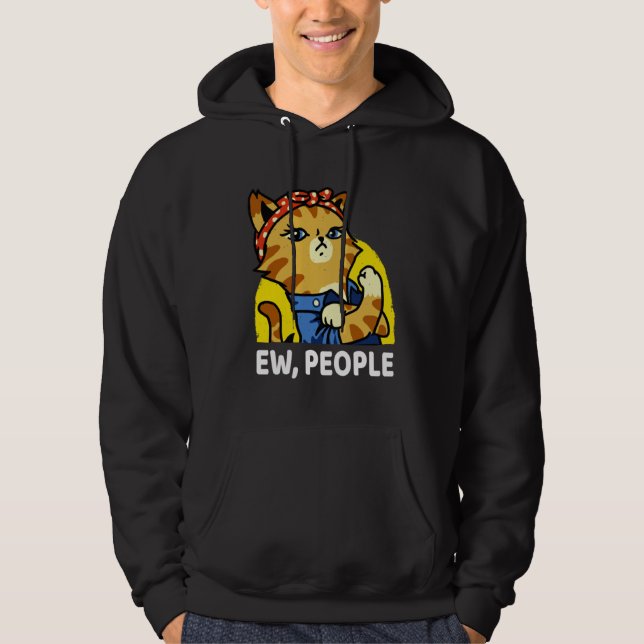 ew people  womens meowy cat  Purrrsist Cat Kitty Hoodie (Front)