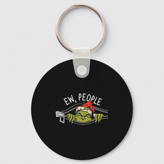 Ew People Xmas Funny Santa Sarcastic Anti Social I Key Ring (Front)