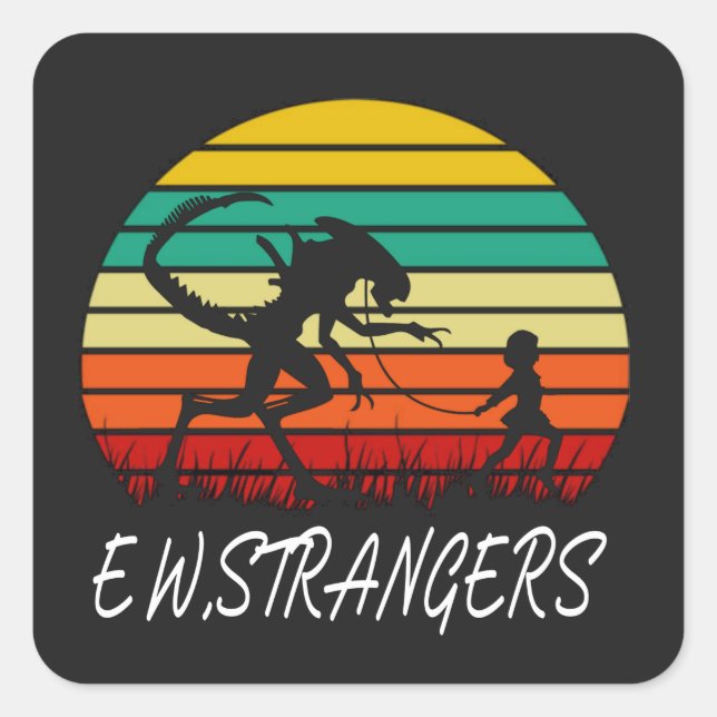 Ew Strangers Square Sticker (Front)