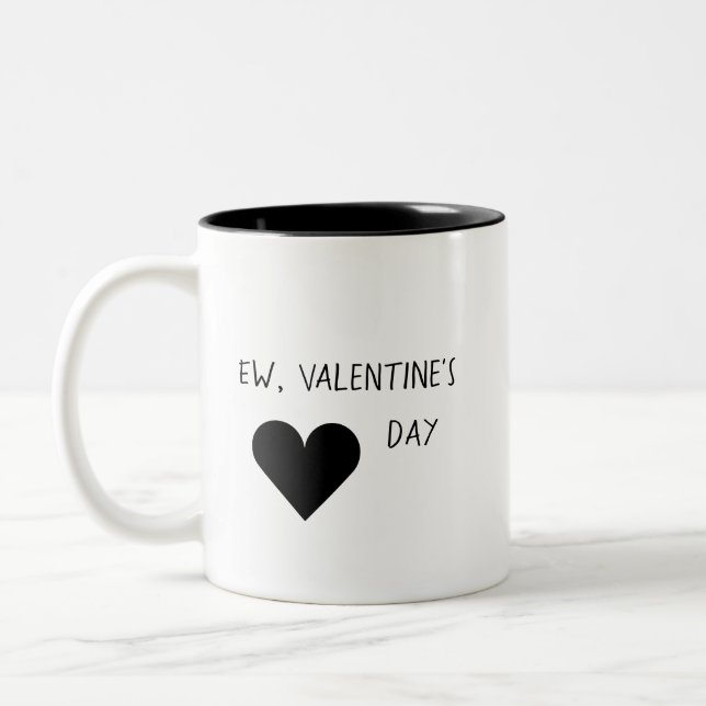 Ew, Valentine's Day Two-Tone Coffee Mug (Left)