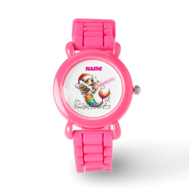eWatch :  Personalized Pink Festive Pocket  Watch (Front)