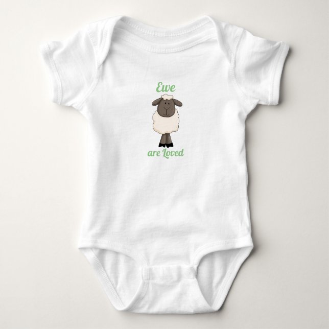 Ewe are Loved - Little Lamb Baby Bodysuit (Front)