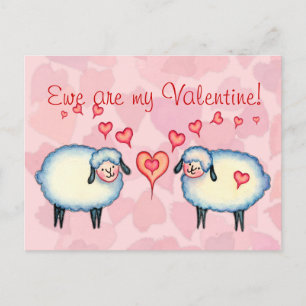 EWE are MY VALENTINE by SHARON SHARPE Holiday Postcard
