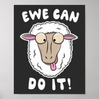 Ewe Can Do It! Funny Sheep Farmer Pun T-Shirt
