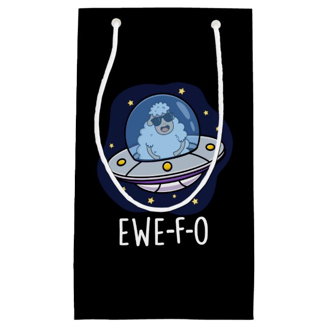 Ewe-F-O Funny UFO Pun Dark BG Small Gift Bag (Front)
