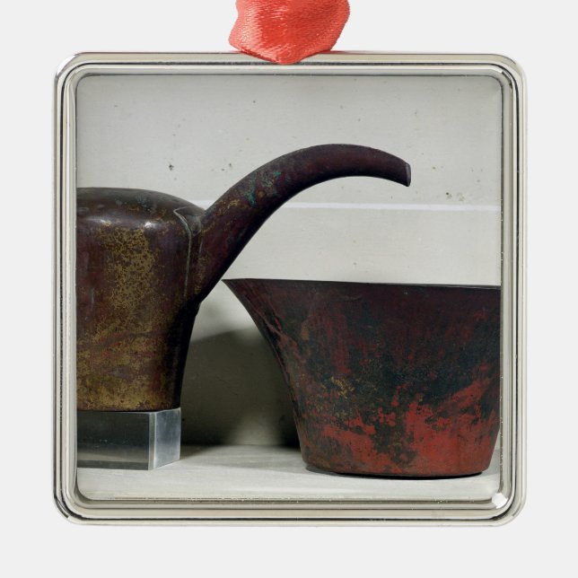 Ewer and basin (copper) metal tree decoration (Front)