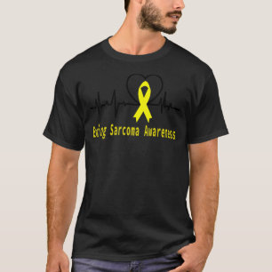 Ewing Sarcoma Awareness Heartbeat Yellow Support T-Shirt