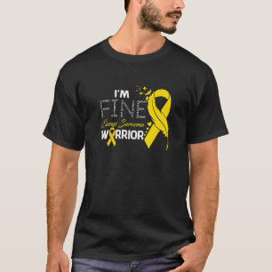 Ewings Sarcoma Warrior I'm Fine Feather T-Shirt