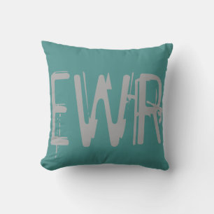 EWR Airport Grunge Typography Cushion