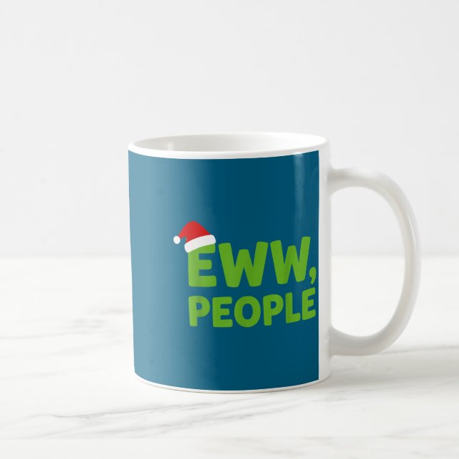 Eww People Santa Hat Funny Christmas Men Women  Coffee Mug (Right)