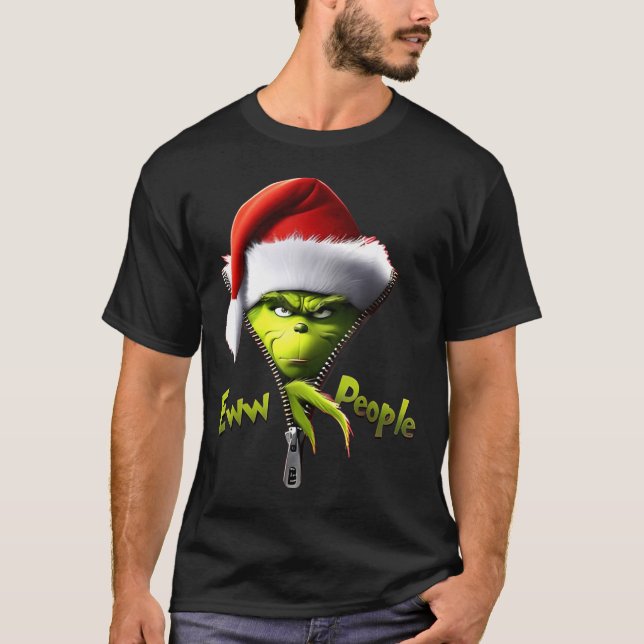 Eww, People Santa Hat Funny Christmas Mens Womens  T-Shirt (Front)