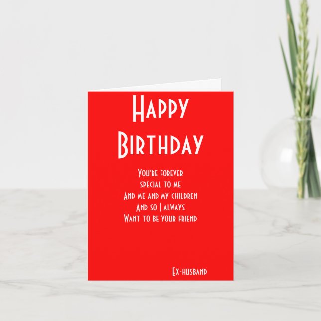 Ex-husband still friends birthday cards (Front)