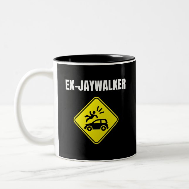 Ex Jaywalker - Alcoholic Clean And Sober Two-Tone Coffee Mug (Left)