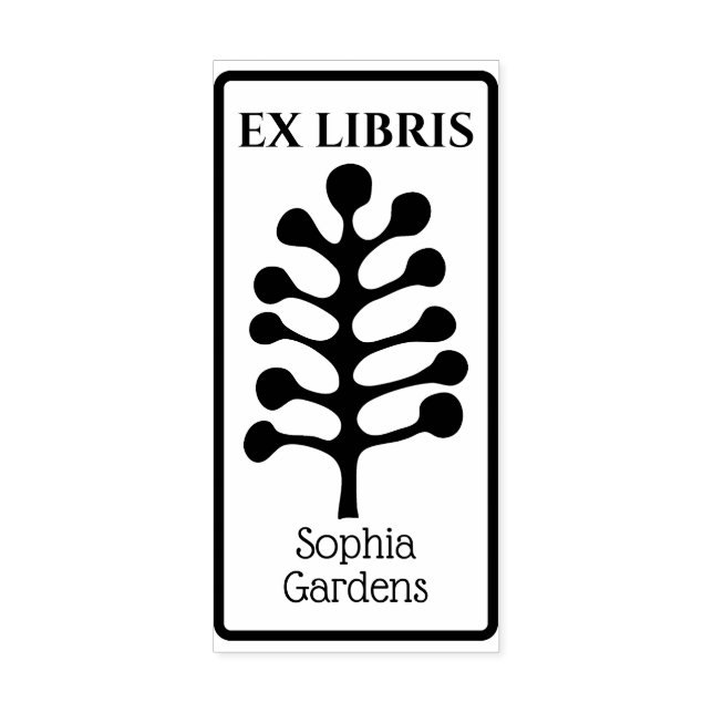 Ex Libris Abstract Tree/Plant 02 Rubber Stamp (Imprint)