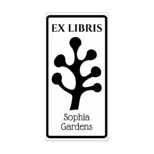 Ex Libris Abstract Tree/Plant 03 Rubber Stamp