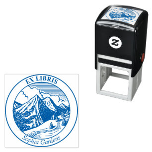 Ex Libris - Alpine Landscape Self-inking Stamp