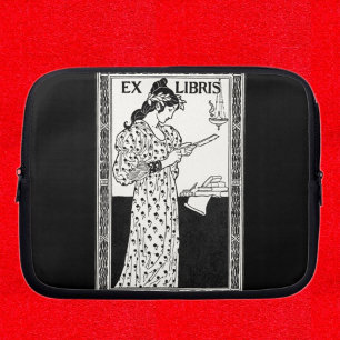 Ex libris art nouveau laptop sleeve