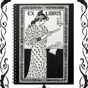 Ex libris art nouveau notebook
