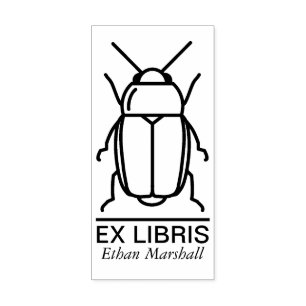 Ex Libris - Beetle/Bug v1 Rubber Stamp