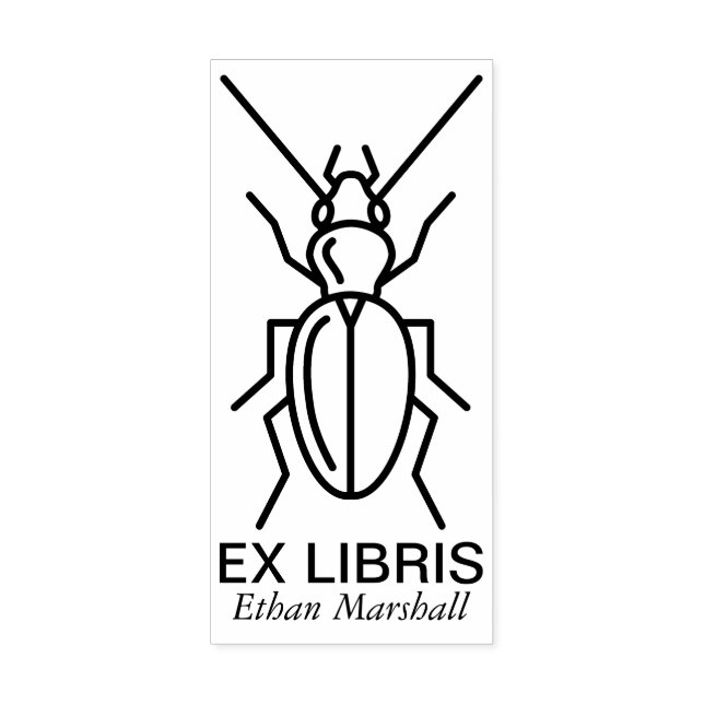 Ex Libris - Beetle/Bug v2 Rubber Stamp (Imprint)