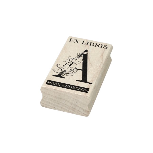 EX libris Book library bookplate monogram A Rubber Stamp (Stamp)
