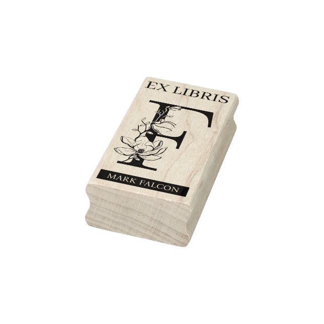 EX libris Book library bookplate monogram F Rubber Stamp (Stamp)