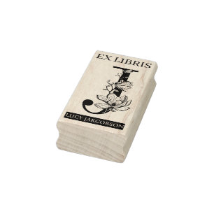 EX libris Book library bookplate monogram J Rubber Stamp