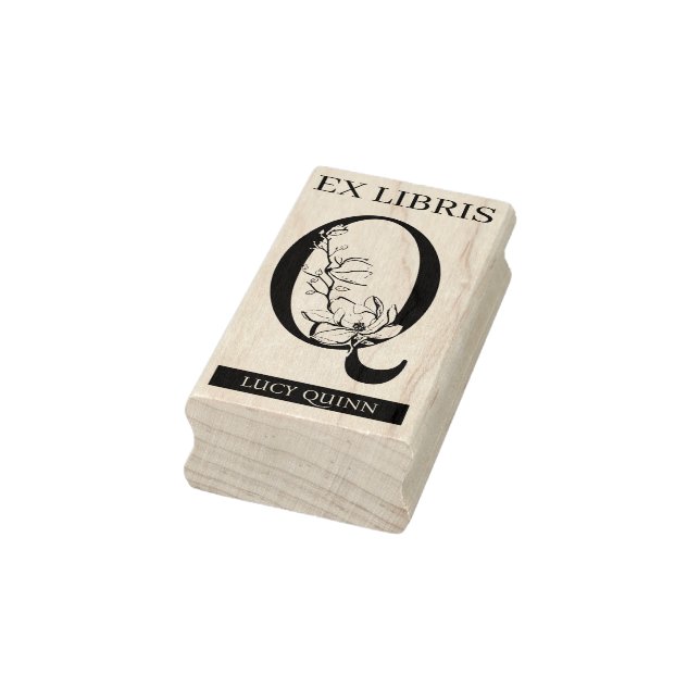 EX libris Book library bookplate monogram Q Rubber Stamp (Stamp)