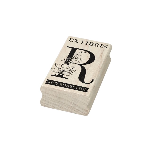 EX libris Book library bookplate monogram R Rubber Stamp (Stamp)