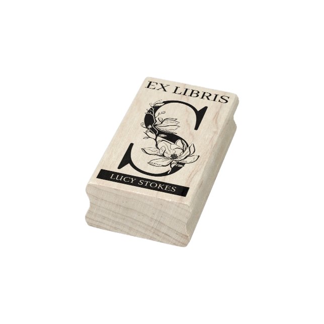EX libris Book library bookplate monogram S Rubber Stamp (Stamp)