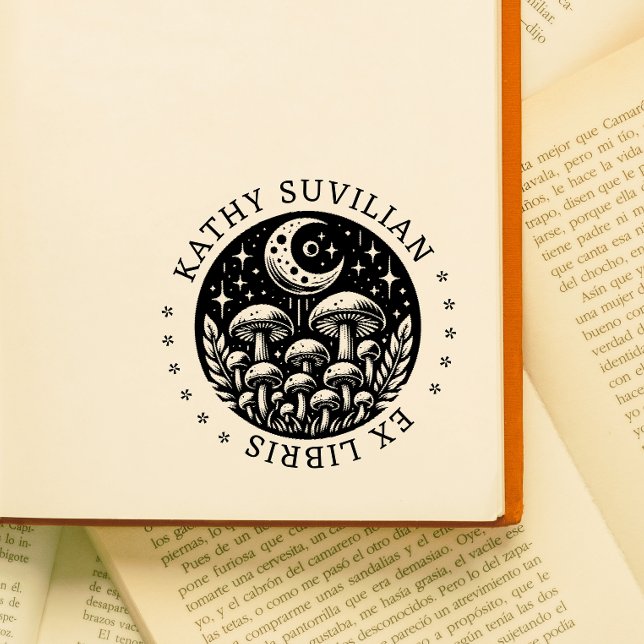  Ex libris book stamp with mushrooms (Creator Uploaded)