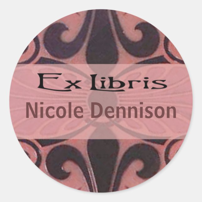 Ex Libris Bookplate Sticker (Tilo coral) (Front)