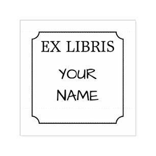 Ex Libris Bookplate With Simple Frame Self-inking Stamp