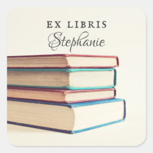 Ex libris bookplates templates personalised square sticker