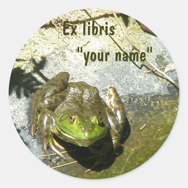 Ex Libris Bullfrog Stickers to Customise (Front)