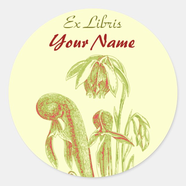Ex Libris Carnivorous Plant Stickers (Front)