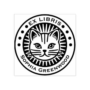 Ex Libris - Cat Rubber Stamp