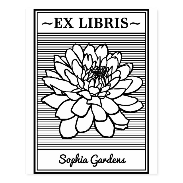 Ex Libris - Chrysanthemum Rubber Stamp (Imprint)