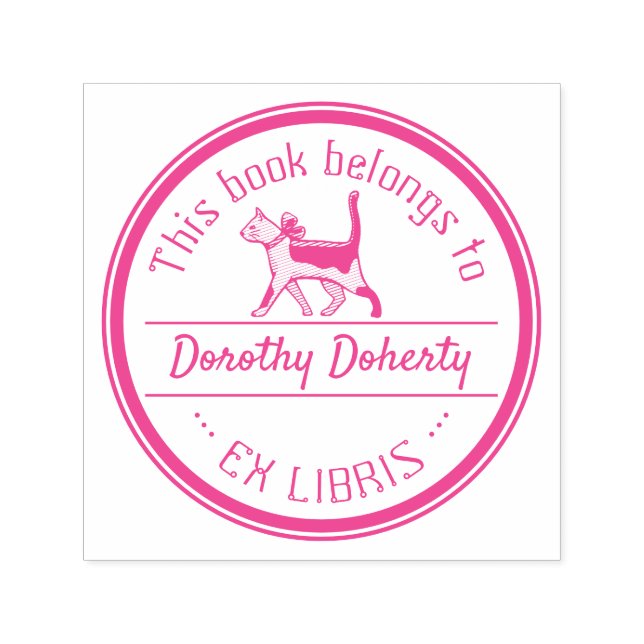 Ex Libris | Cute Cat Self-inking Stamp (Design)