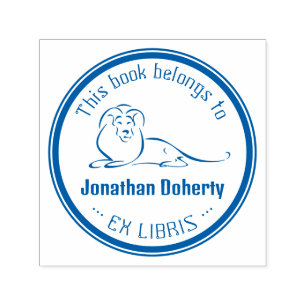 Ex Libris Cute Lion Self-inking Stamp