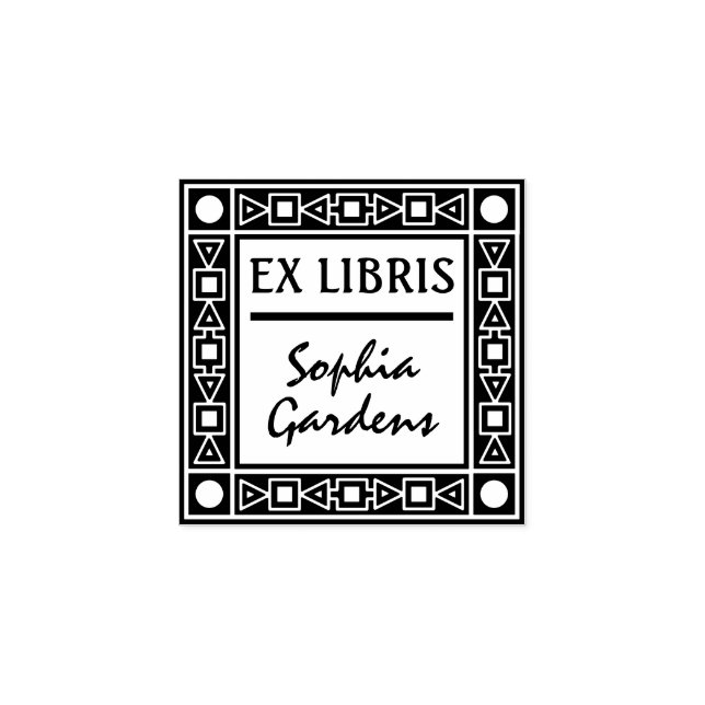 Ex Libris Decorative Rubber Stamp (Imprint)