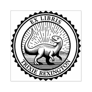 Ex Libris - Dinosaur Rubber Stamp