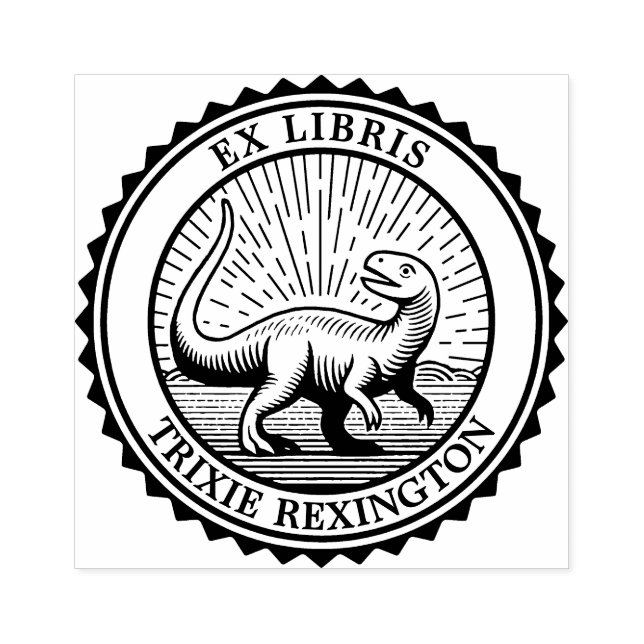 Ex Libris - Dinosaur Rubber Stamp (Imprint)