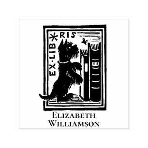 Ex Libris Dog Bookplate Book Return Self-inking Stamp