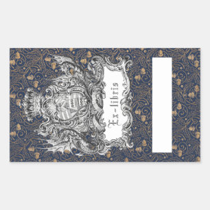 Ex-Libris Dragon Bookplate Rectangular Sticker